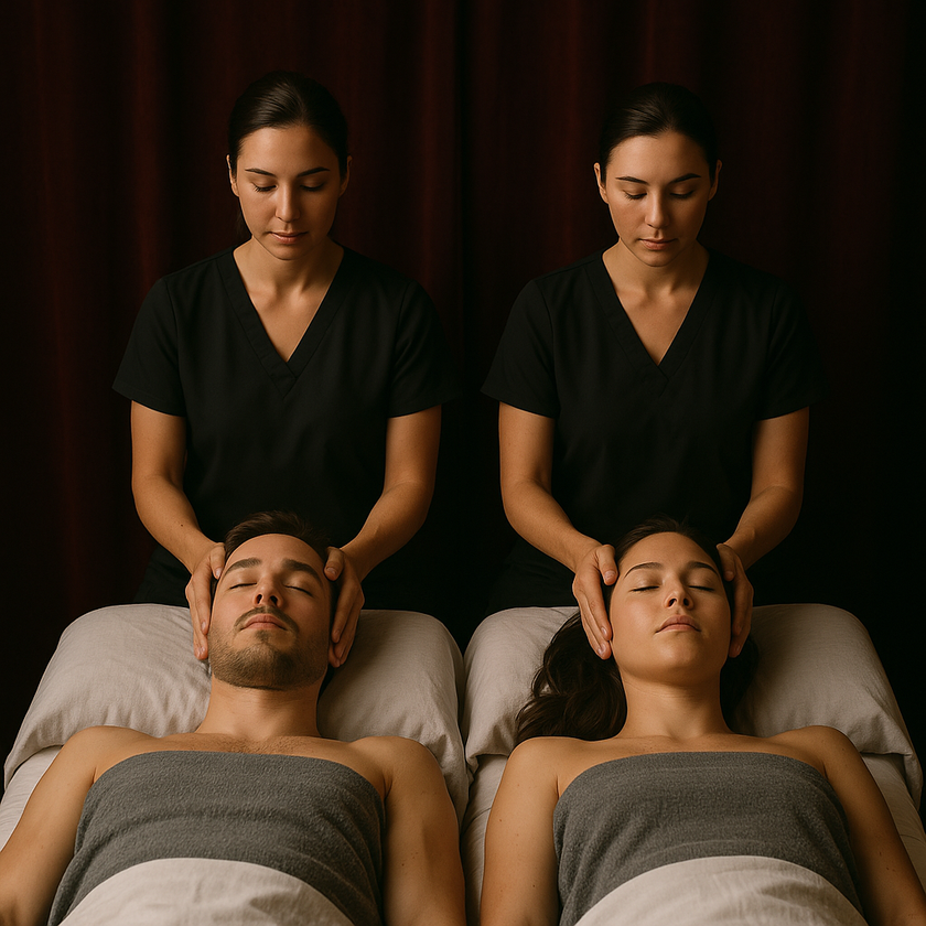 Masaje Duo a elección 60 min + Cérvico Cráneo Facial 30 min
