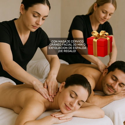 🌸 Masaje en Pareja 90 Min – Relajación Profunda + Exfoliación de Espalda de Regalo 💆♀️💆♂️