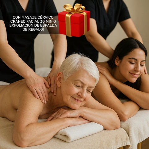 Masaje Mamá e Hija/o 90 Min – Relajación Profunda + Exfoliación de Espalda de Regalo 💆♀️💆♂️