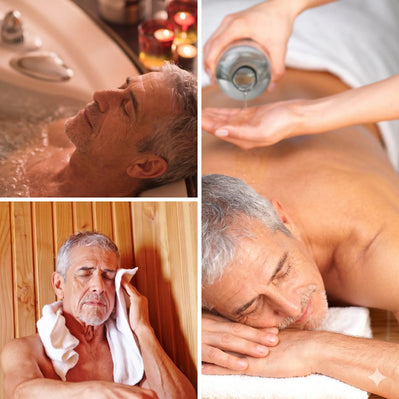 Hombre disfrutando de una experiencia full day de spa con hidromasaje, sauna y masaje